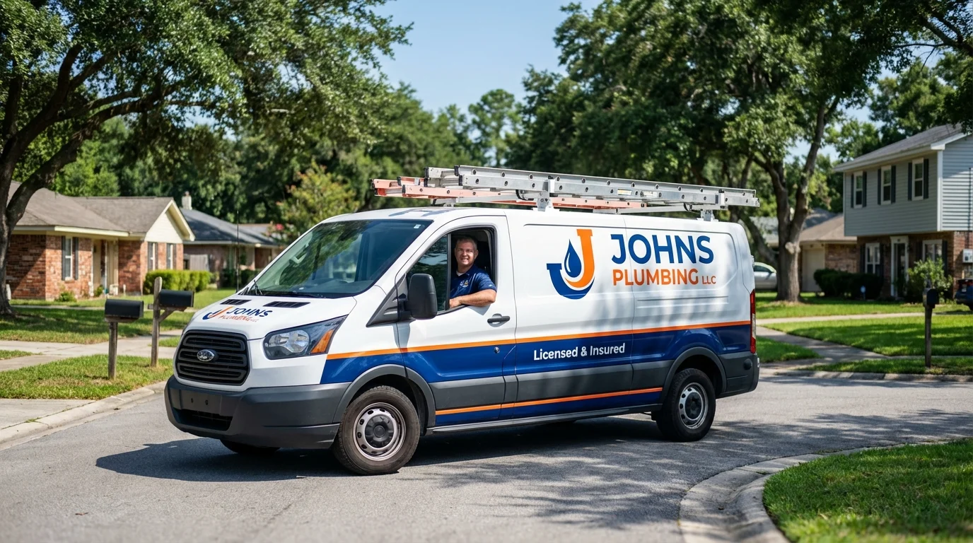 Johns Plumbing LLC service van in Short Hills, NJ